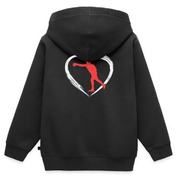 Boxen love - Kinder Premium Organic Zip Hoodie - Schwarz - Hinten - AI Model Kid Male (0cm)