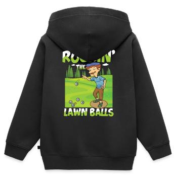 Petanque Petanque Geschenke für einen Petanque - Kinder Premium Organic Zip Hoodie - Schwarz - Hinten - AI Model Kid Male (0cm)