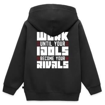 Judo Work Until Your Idols Fighter Karate Training - Kinder Premium Organic Zip Hoodie - Schwarz - Hinten - AI Model Kid Male (0cm)