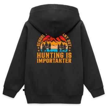 Deer Hunting Hunter - Back To School Hunting - Kinder Premium Organic Zip Hoodie - Schwarz - Hinten - AI Model Kid Male (0cm)
