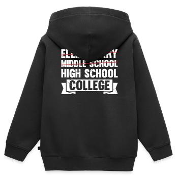 Diplôme d’études intermédiaires Diplôme d’études secondaires de premier cycle - Sweat Premium à capuche zippé enfant bio - noir - Dos - AI Model Kid Male (0cm)
