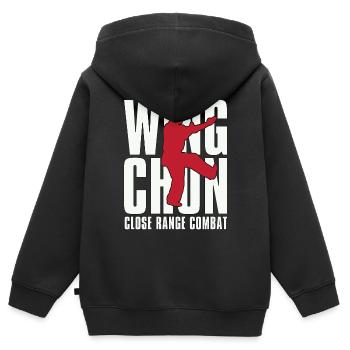 Wing Chun Close Range Combat Fighter Kung Fu Fight - Kinder Premium Organic Zip Hoodie - Schwarz - Hinten - AI Model Kid Male (0cm)