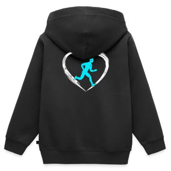 L’amour du jogging - Sweat Premium à capuche zippé enfant bio - noir - Dos - AI Model Kid Male (0cm)