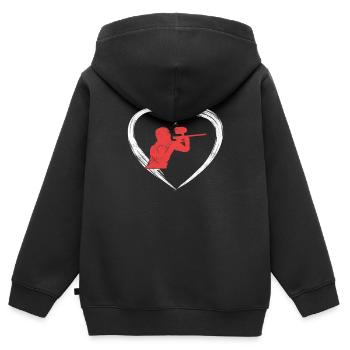 paintball love - Kinder Premium Organic Zip Hoodie - Schwarz - Hinten - AI Model Kid Male (0cm)