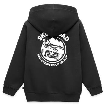 Ski Papa Vater - Kinder Premium Organic Zip Hoodie - Schwarz - Hinten - AI Model Kid Male (0cm)