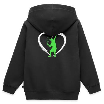 tennis love - Kinder Premium Organic Zip Hoodie - Schwarz - Hinten - AI Model Kid Male (0cm)