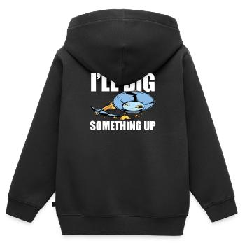 Ich Grabe Etwas Aus Goldwaschen Goldsucher - Kinder Premium Organic Zip Hoodie - Schwarz - Hinten - AI Model Kid Male (0cm)