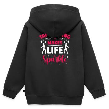 Stepptanz Bringt Das Leben Zum Funkeln Stepptänzer - Kinder Premium Organic Zip Hoodie - Schwarz - Hinten - AI Model Kid Male (0cm)