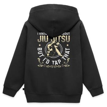 Jiu Jitsu I Know Nothing Combat Fighting Fighter - Kinder Premium Organic Zip Hoodie - Schwarz - Hinten - AI Model Kid Male (0cm)
