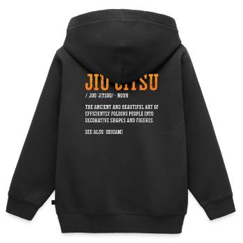 Jiu Jitsu Sports de combat Combat Fighter Combat - Sweat Premium à capuche zippé enfant bio - noir - Dos - AI Model Kid Male (0cm)