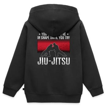 Jiu Jitsu You Think You're Combat Fighting Fighter - Kinder Premium Organic Zip Hoodie - Schwarz - Hinten - AI Model Kid Male (0cm)
