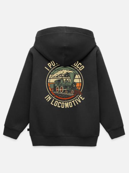 Stoomtreinbestuurder Trainspotting - Kinder Premium zip hoodie biologisch - zwart