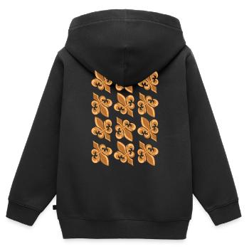 Symbole esthétique baroque Dark Academia - Sweat Premium à capuche zippé enfant bio - noir - Dos - AI Model Kid Male (0cm)