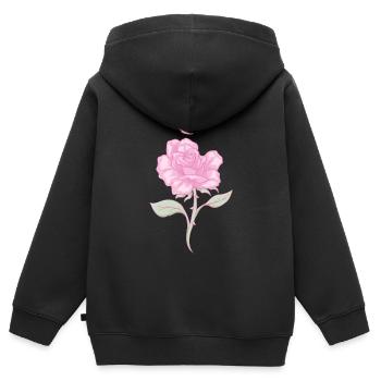 Coquette Aesthetic Pink Rose Downtown Aesthetic - Kids Premium Organic Zip-up Hoodie - black - Back - AI Model Kid Male (0cm)