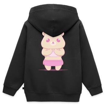 Coquette Aesthetic Pink Bear Downtown Aesthetic - Kids Premium Organic Zip-up Hoodie - black - Back - AI Model Kid Male (0cm)