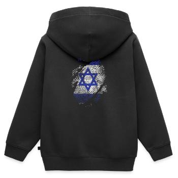 Israel Dna Jerusalem Hebräisch Wahrer Jude - Kinder Premium Organic Zip Hoodie - Schwarz - Hinten - AI Model Kid Male (0cm)