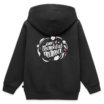Une reconnaissante bénie par maman - Sweat Premium à capuche zippé enfant bio - noir - Dos - AI Model Kid Male (0cm)