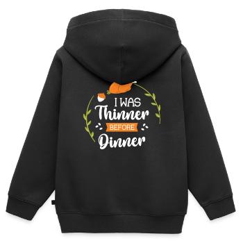 I was thinner before dinner in Turkey - Kids Premium Organic Zip-up Hoodie - black - Back - AI Model Kid Male (0cm)