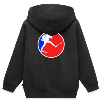 Tauchen Logo - Kinder Premium Organic Zip Hoodie - Schwarz - Hinten - AI Model Kid Male (0cm)
