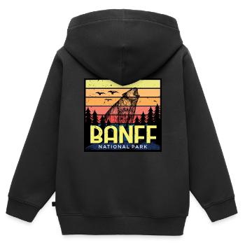 Canada Parc national de l’Alberta Banff Grizzly Bear Cam - Sweat Premium à capuche zippé enfant bio - noir - Dos - AI Model Kid Male (0cm)
