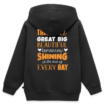 There is tomorrow a great beautiful beautiful beautiful beautiful - Kids Premium Organic Zip-up Hoodie - black - Back - AI Model Kid Male (0cm)