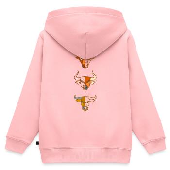 3 cattle animal head motif imprint - Kids Premium Organic Zip-up Hoodie - rose - Back - AI Model Kid Female (0cm)