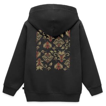 Baroque Aesthetic Pattern Old Vintage Grunge - Kids Premium Organic Zip-up Hoodie - black - Back - AI Model Kid Male (0cm)