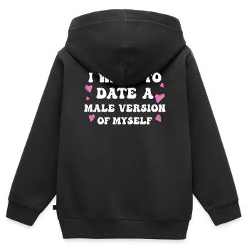 Coquette Esthétique Centre-ville - Sweat Premium à capuche zippé enfant bio - noir - Dos - AI Model Kid Male (0cm)