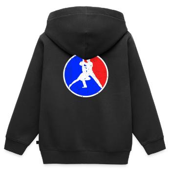 Tanzen Logo - Kinder Premium Organic Zip Hoodie - Schwarz - Hinten - AI Model Kid Male (0cm)