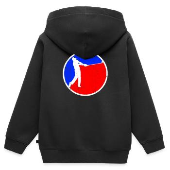 Golf Logo - Sweat Premium à capuche zippé enfant bio - noir - Dos - AI Model Kid Male (0cm)