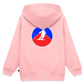 Ski Logo - Kinder Premium Organic Zip Hoodie - Rosa - Hinten - AI Model Kid Female (0cm)