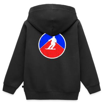 Ski Logo - Sweat Premium à capuche zippé enfant bio - noir - Dos - AI Model Kid Male (0cm)
