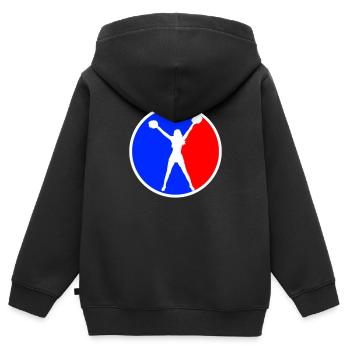 logo de cheerleading - Sweat Premium à capuche zippé enfant bio - noir - Dos - AI Model Kid Male (0cm)