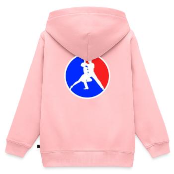 Logo de danse - Sweat Premium à capuche zippé enfant bio - rose - Dos - AI Model Kid Female (0cm)