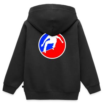 Logo du patinage - Sweat Premium à capuche zippé enfant bio - noir - Dos - AI Model Kid Male (0cm)