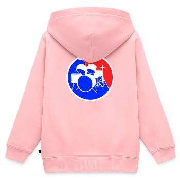 Logo de la batterie - Sweat Premium à capuche zippé enfant bio - rose - Dos - AI Model Kid Female (0cm)