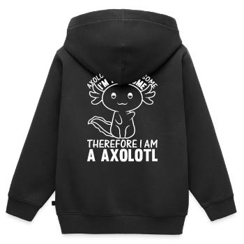 Les axolotls sont géniaux je suis génial donc je suis un - Sweat Premium à capuche zippé enfant bio - noir - Dos - AI Model Kid Male (0cm)