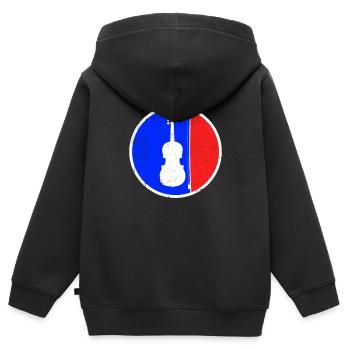 Logo du violon - Sweat Premium à capuche zippé enfant bio - noir - Dos - AI Model Kid Male (0cm)