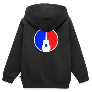 Gitarre Logo - Kinder Premium Organic Zip Hoodie - Schwarz - Hinten - AI Model Kid Male (0cm)