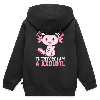 Les axolotls sont géniaux je suis génial donc je suis un - Sweat Premium à capuche zippé enfant bio - noir - Dos - AI Model Kid Male (0cm)