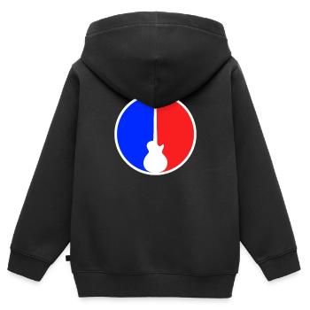 Egitarre Logo - Kinder Premium Organic Zip Hoodie - Schwarz - Hinten - AI Model Kid Male (0cm)