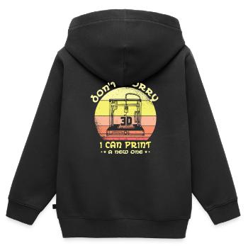 Keine Sorge, Ich Kann Einen Neuen 3d-druck Drucken - Kinder Premium Organic Zip Hoodie - Schwarz - Hinten - AI Model Kid Male (0cm)