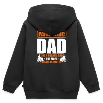 Paraplegischer Vater Behinderter Vatertag - Kinder Premium Organic Zip Hoodie - Schwarz - Hinten - AI Model Kid Male (0cm)