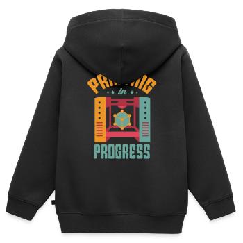 Drucken Läuft Besitzer Des 3d-druckers 3d-druck - Kinder Premium Organic Zip Hoodie - Schwarz - Hinten - AI Model Kid Male (0cm)
