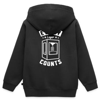 Jede Schicht Zählt Besitzer Von 3d-druckern - Kinder Premium Organic Zip Hoodie - Schwarz - Hinten - AI Model Kid Male (0cm)