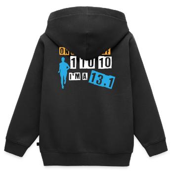 Halbmarathon, Marathon, Läufer - Kinder Premium Organic Zip Hoodie - Schwarz - Hinten - AI Model Kid Male (0cm)