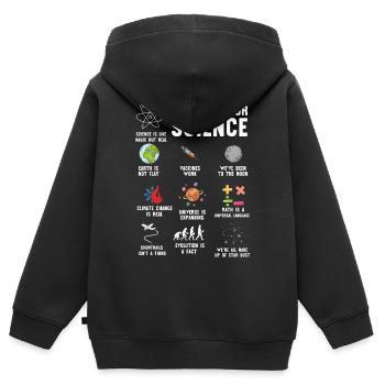 Défendez la science, la science - Sweat Premium à capuche zippé enfant bio - noir - Dos - AI Model Kid Male (0cm)