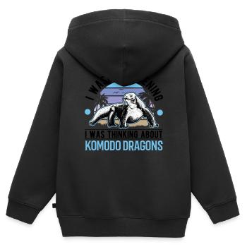 Komodowaran Waran Komododrache - Kinder Premium Organic Zip Hoodie - Schwarz - Hinten - AI Model Kid Male (0cm)