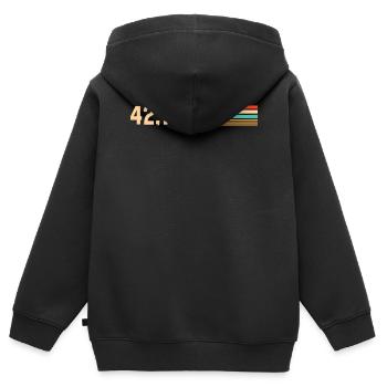 Halbmarathon, Marathon, Läufer - Kinder Premium Organic Zip Hoodie - Schwarz - Hinten - AI Model Kid Male (0cm)