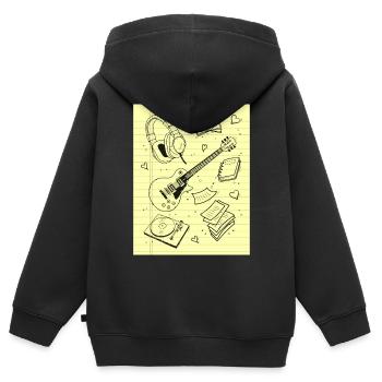Downtown Girl Aesthetic Pattern Coquette Aesthetic - Kids Premium Organic Zip-up Hoodie - black - Back - AI Model Kid Male (0cm)